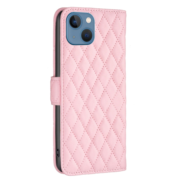 For iPhone 13 Diamond Lattice Wallet Leather Flip Phone Case