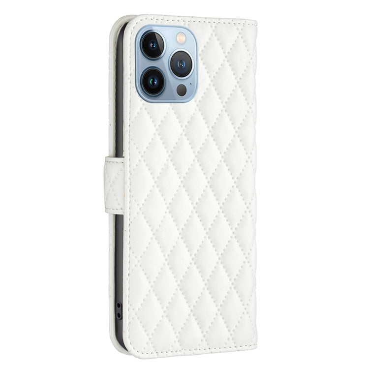 For iPhone 13 Pro Diamond Lattice Wallet Leather Flip Phone Case