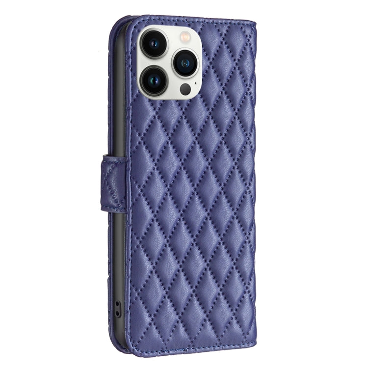 For iPhone 13 Pro Max Diamond Lattice Wallet Leather Flip Phone Case