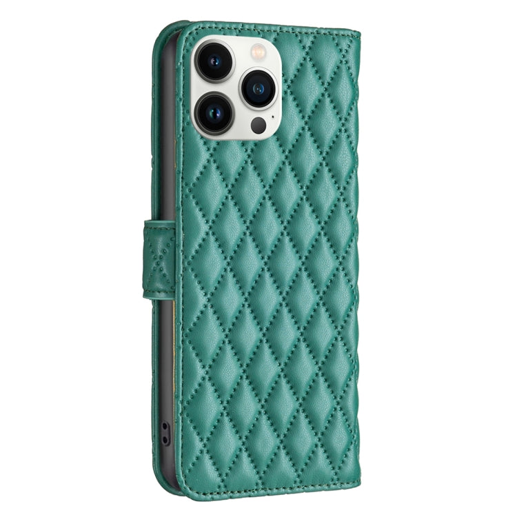For iPhone 13 Pro Max Diamond Lattice Wallet Leather Flip Phone Case