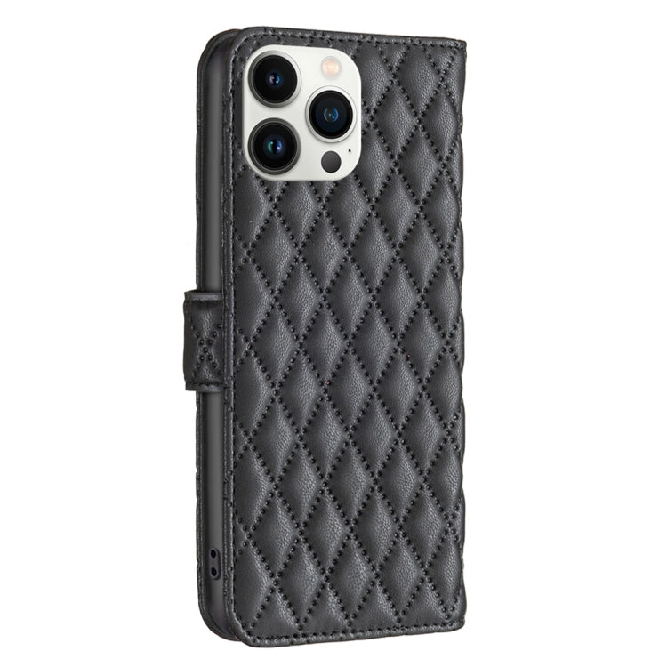For iPhone 13 Pro Max Diamond Lattice Wallet Leather Flip Phone Case