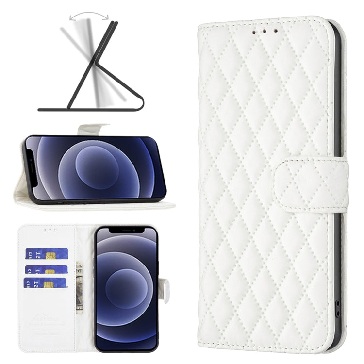For iPhone 12 mini Diamond Lattice Wallet Leather Flip Phone Case