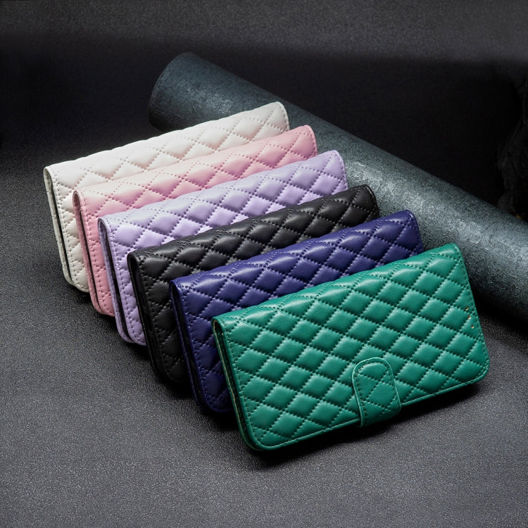 For iPhone 12 mini Diamond Lattice Wallet Leather Flip Phone Case
