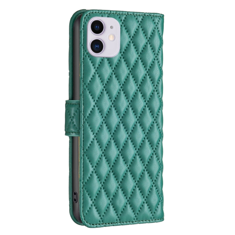 For iPhone 11 Diamond Lattice Wallet Leather Flip Phone Case
