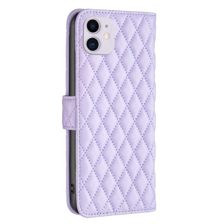 For iPhone 11 Diamond Lattice Wallet Leather Flip Phone Case