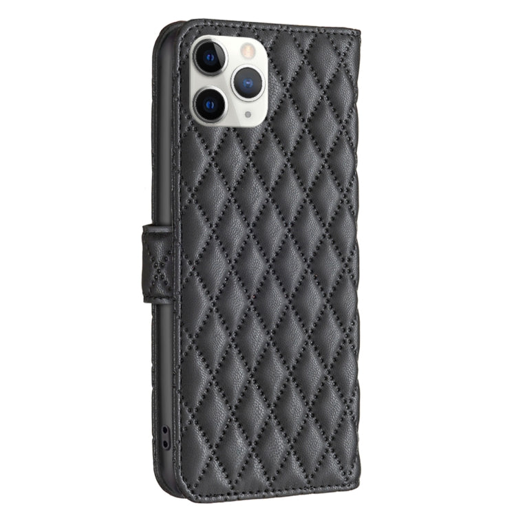 For iPhone 11 Pro Diamond Lattice Wallet Leather Flip Phone Case