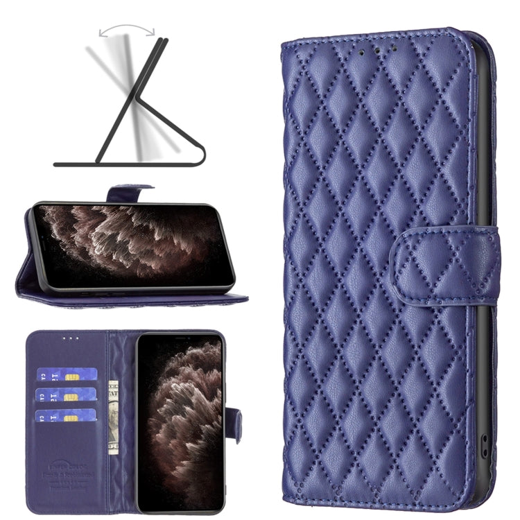 For iPhone 11 Pro Max Diamond Lattice Wallet Leather Flip Phone Case