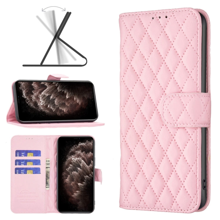 For iPhone 11 Pro Max Diamond Lattice Wallet Leather Flip Phone Case