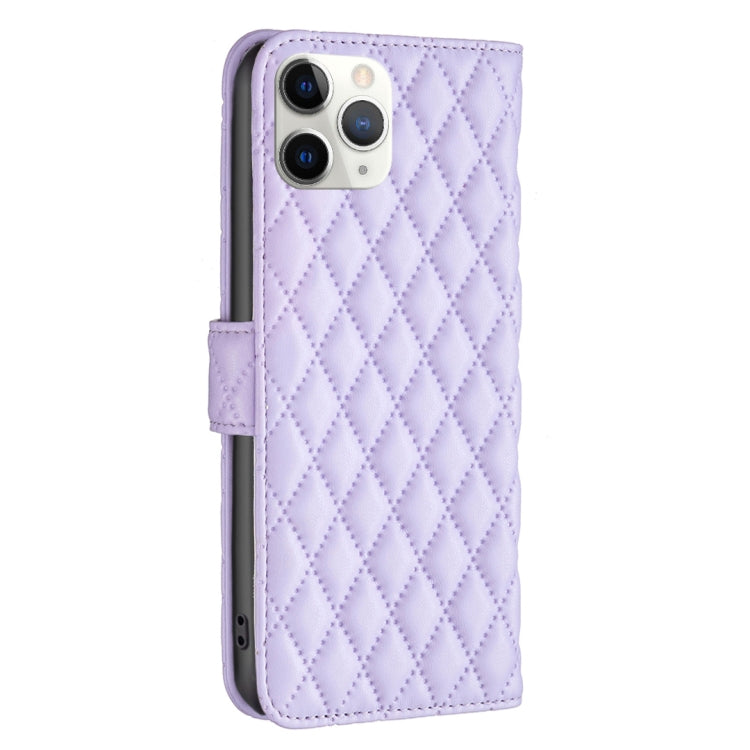 For iPhone 11 Pro Max Diamond Lattice Wallet Leather Flip Phone Case