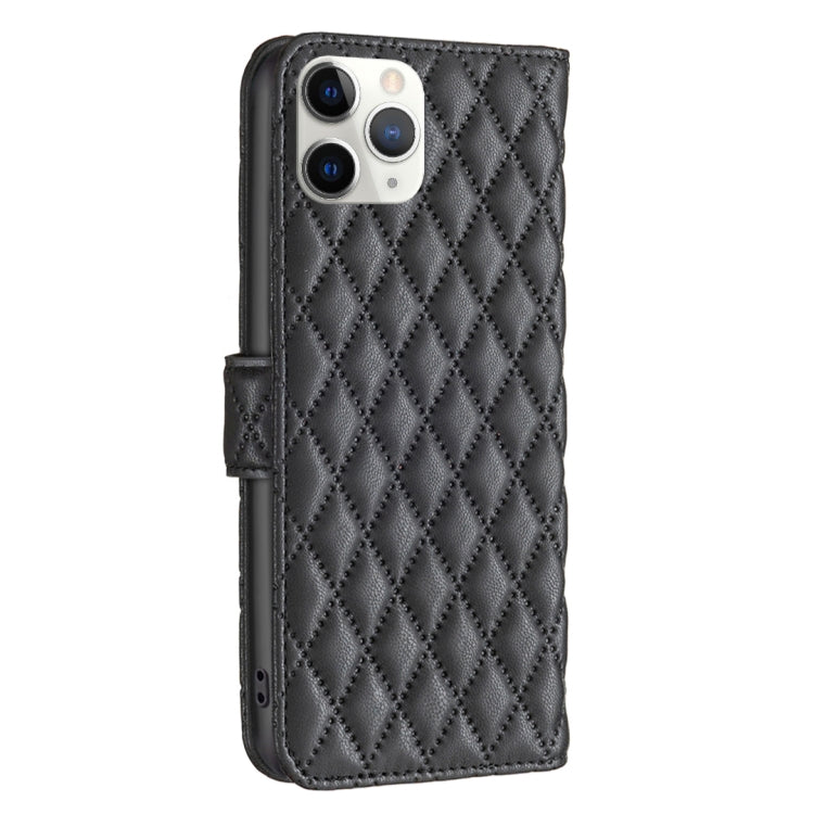 For iPhone 11 Pro Max Diamond Lattice Wallet Leather Flip Phone Case