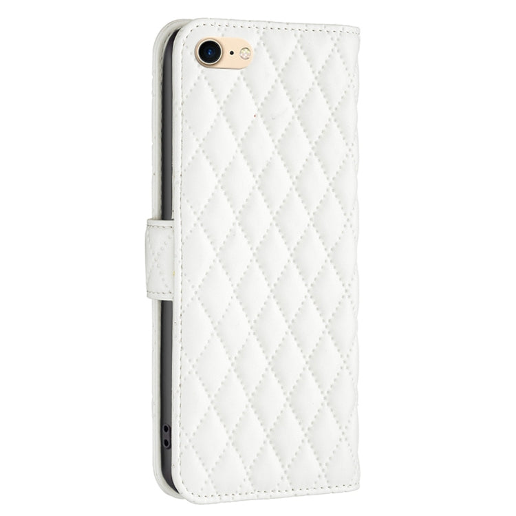 For iPhone SE 2022 / SE 2020 / 8 / 7 Diamond Lattice Wallet Leather Flip Phone Case