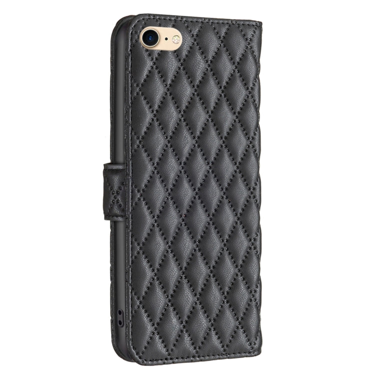 For iPhone SE 2022 / SE 2020 / 8 / 7 Diamond Lattice Wallet Leather Flip Phone Case