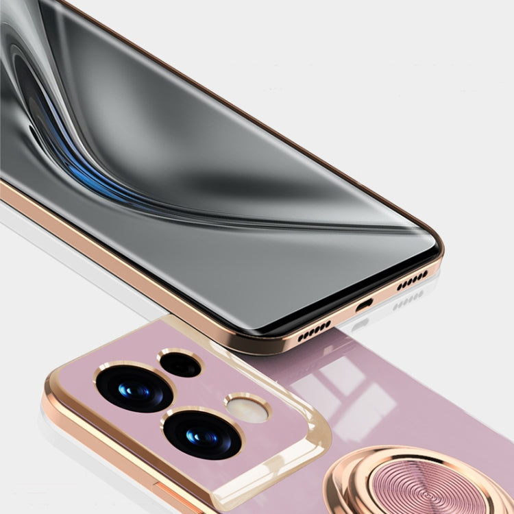 For OPPO Reno8 Pro Electroplated Silicone Phone Case with Ring