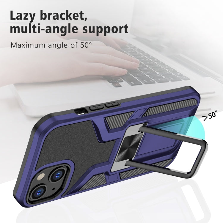 For iPhone 14 Armor 2 in 1 PC + TPU Magnetic Shockproof Case with Foldable Holder