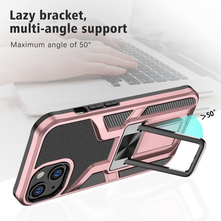 For iPhone 14 Armor 2 in 1 PC + TPU Magnetic Shockproof Case with Foldable Holder