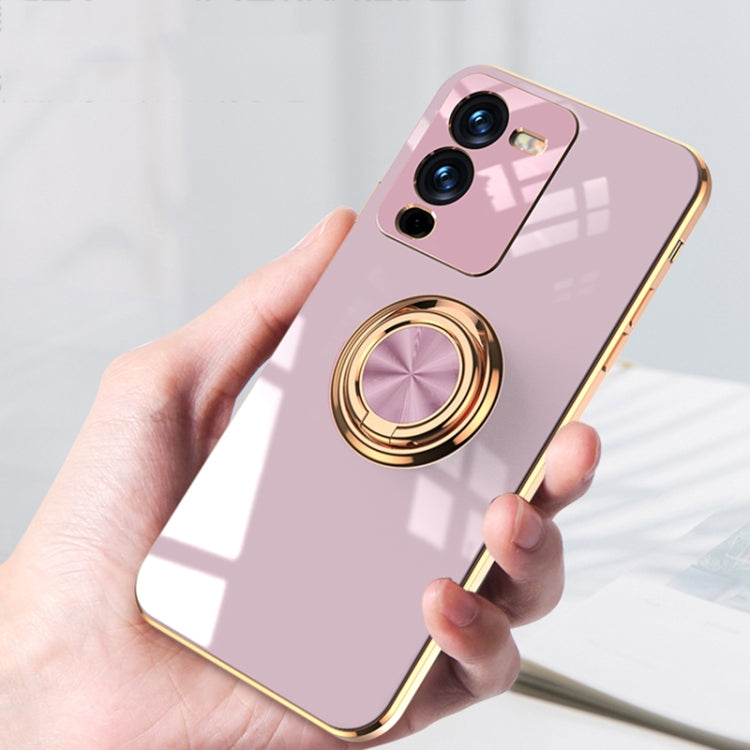 For vivo S15 Electroplated Silicone Phone Case with Ring