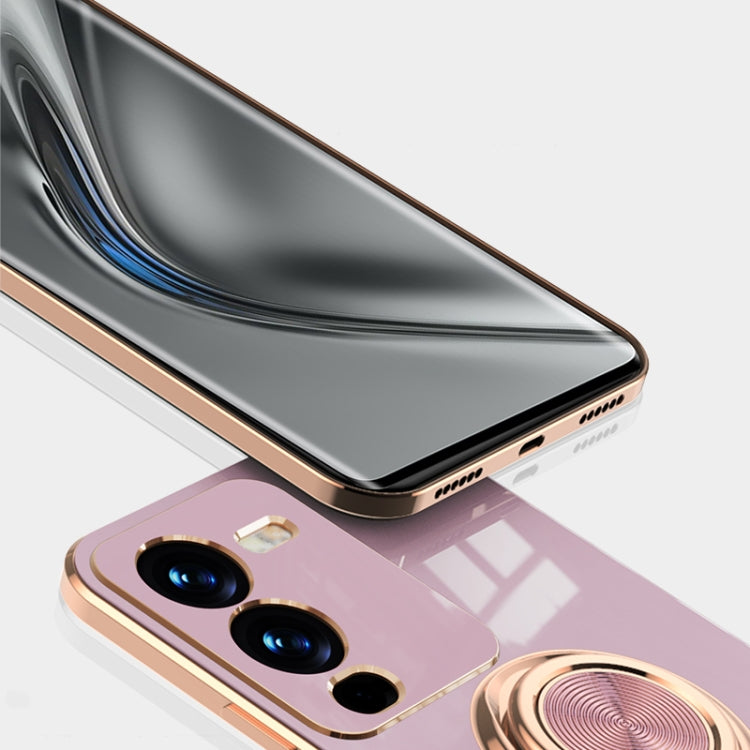 For vivo S15 Pro Electroplated Silicone Phone Case with Ring