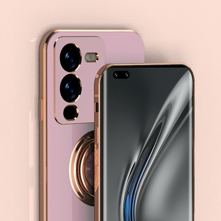 For vivo S15 Pro Electroplated Silicone Phone Case with Ring