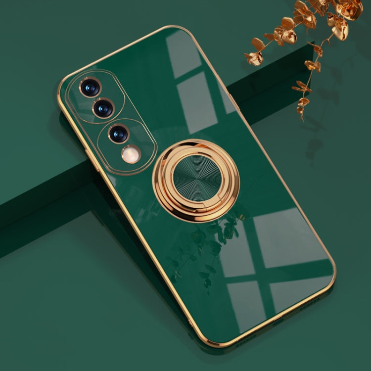 For Honor 70 Pro Electroplated Silicone Phone Case with Ring