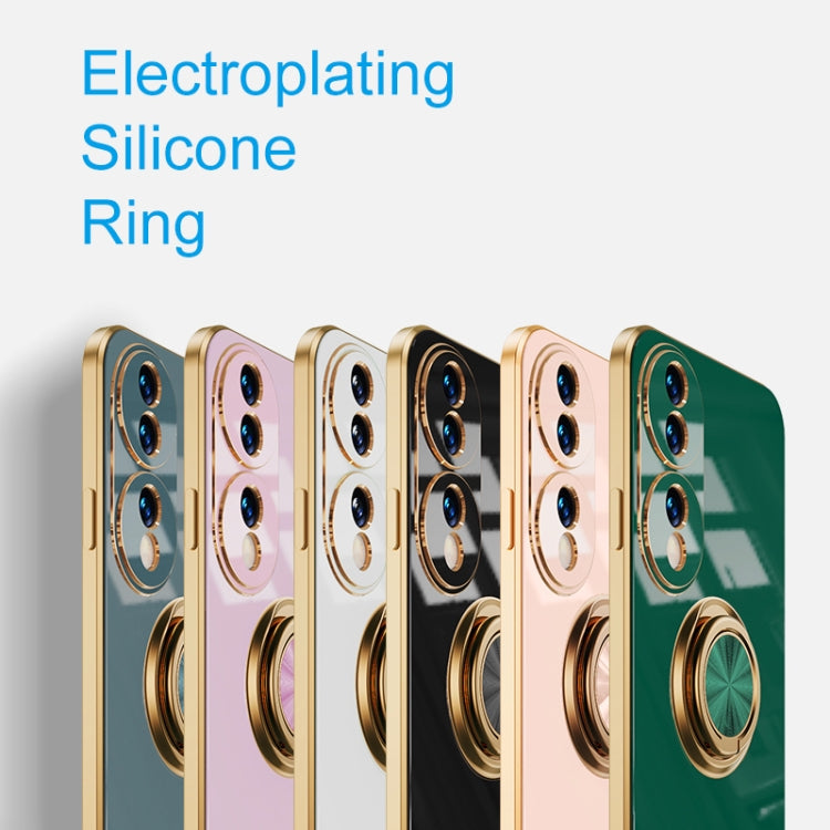 For Honor 70 Pro Electroplated Silicone Phone Case with Ring