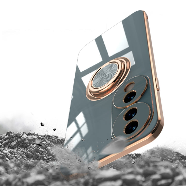For Honor 70 Pro Electroplated Silicone Phone Case with Ring
