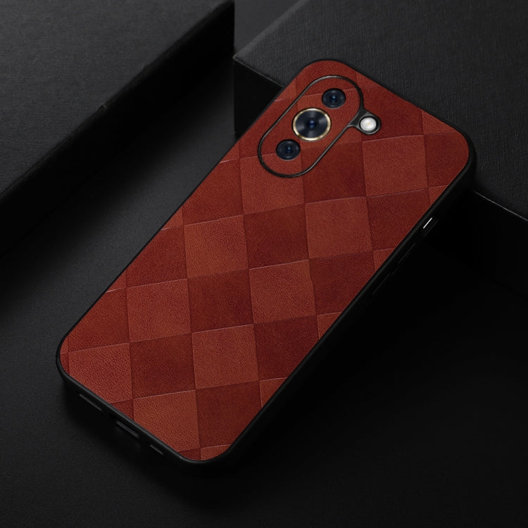 For Huawei nova 10 Weave Plaid PU Phone Case