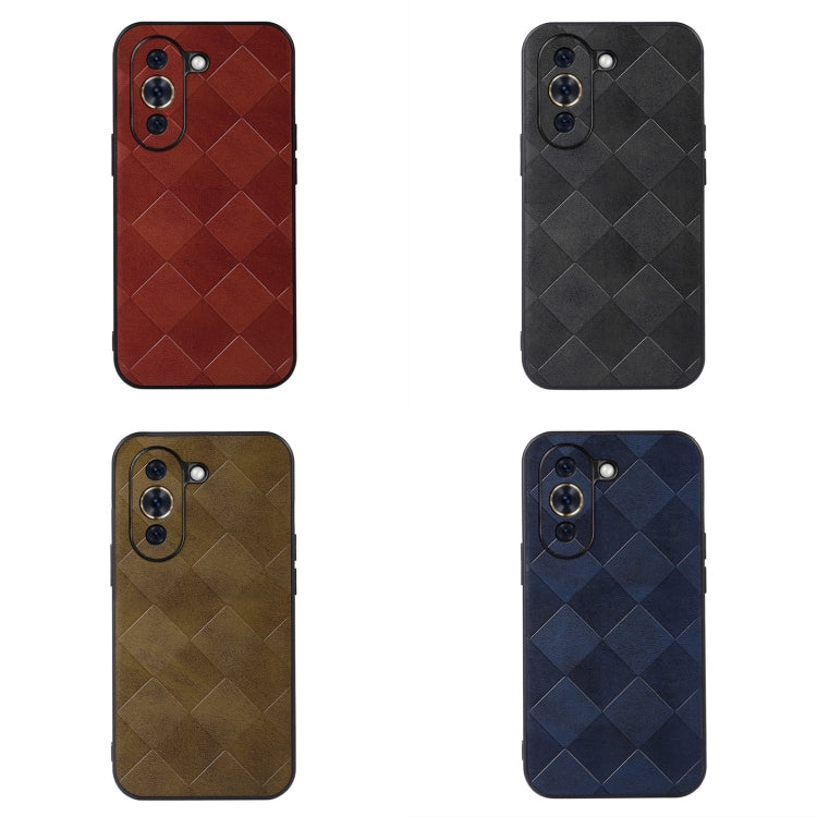 For Huawei nova 10 Weave Plaid PU Phone Case