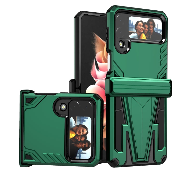 For Samsung Galaxy Z Flip4 Super V Armor Kickstand Shockproof Phone Case