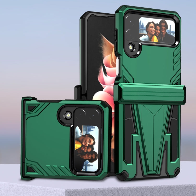 For Samsung Galaxy Z Flip4 Super V Armor Kickstand Shockproof Phone Case
