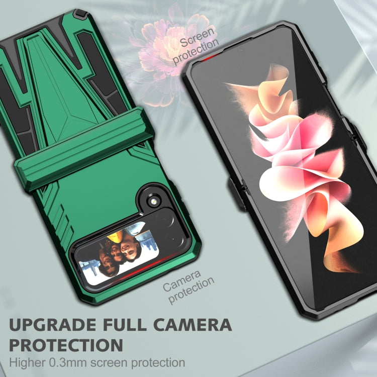 For Samsung Galaxy Z Flip4 Super V Armor Kickstand Shockproof Phone Case