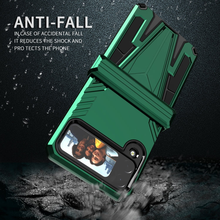 For Samsung Galaxy Z Flip4 Super V Armor Kickstand Shockproof Phone Case
