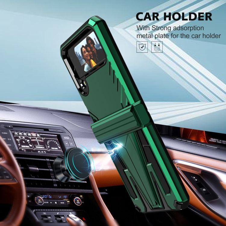 For Samsung Galaxy Z Flip4 Super V Armor Kickstand Shockproof Phone Case