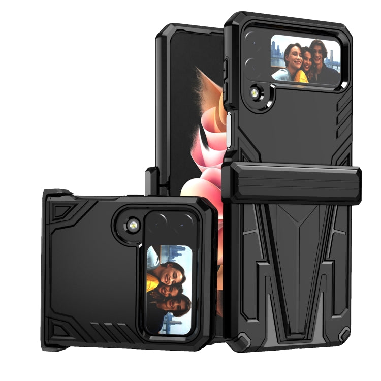 For Samsung Galaxy Z Flip4 Super V Armor Kickstand Shockproof Phone Case