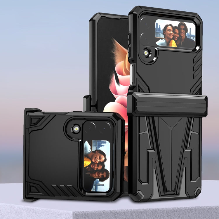 For Samsung Galaxy Z Flip4 Super V Armor Kickstand Shockproof Phone Case