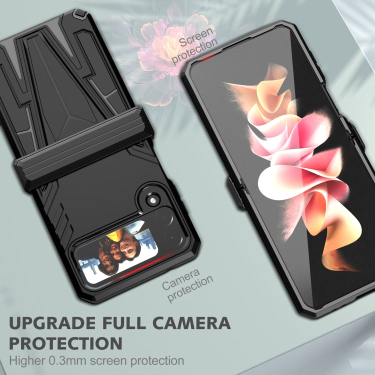 For Samsung Galaxy Z Flip4 Super V Armor Kickstand Shockproof Phone Case