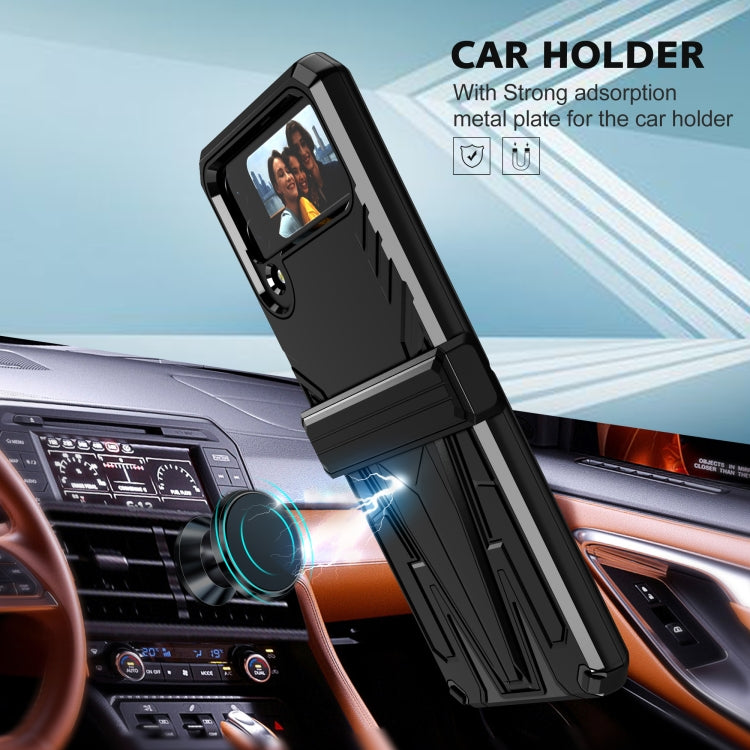 For Samsung Galaxy Z Flip4 Super V Armor Kickstand Shockproof Phone Case