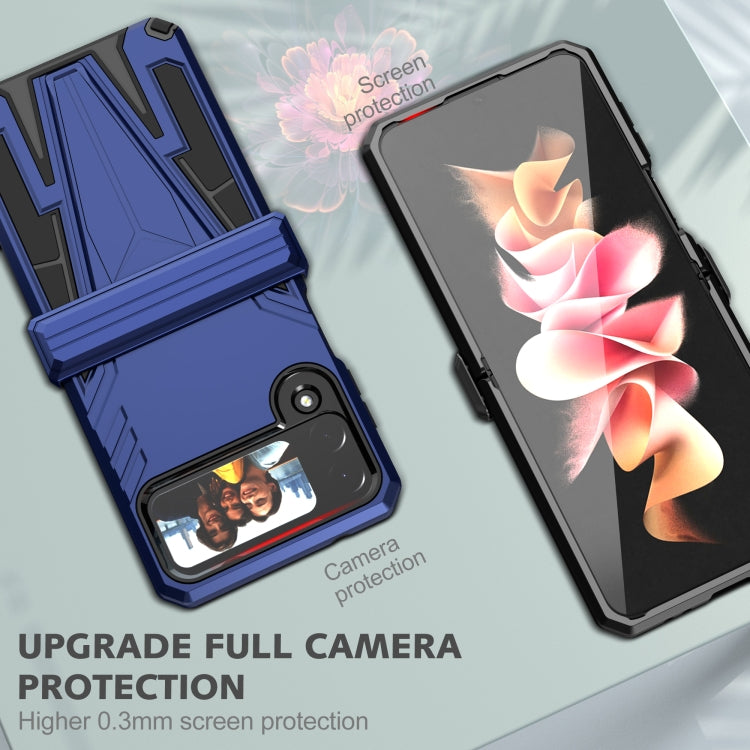 For Samsung Galaxy Z Flip4 Super V Armor Kickstand Shockproof Phone Case
