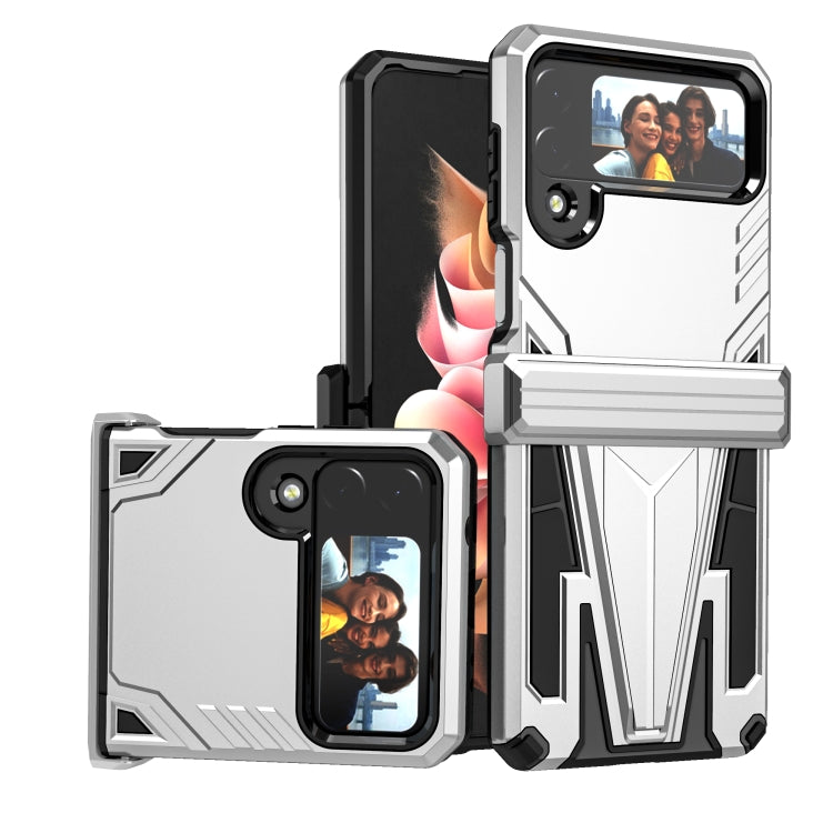 For Samsung Galaxy Z Flip4 Super V Armor Kickstand Shockproof Phone Case