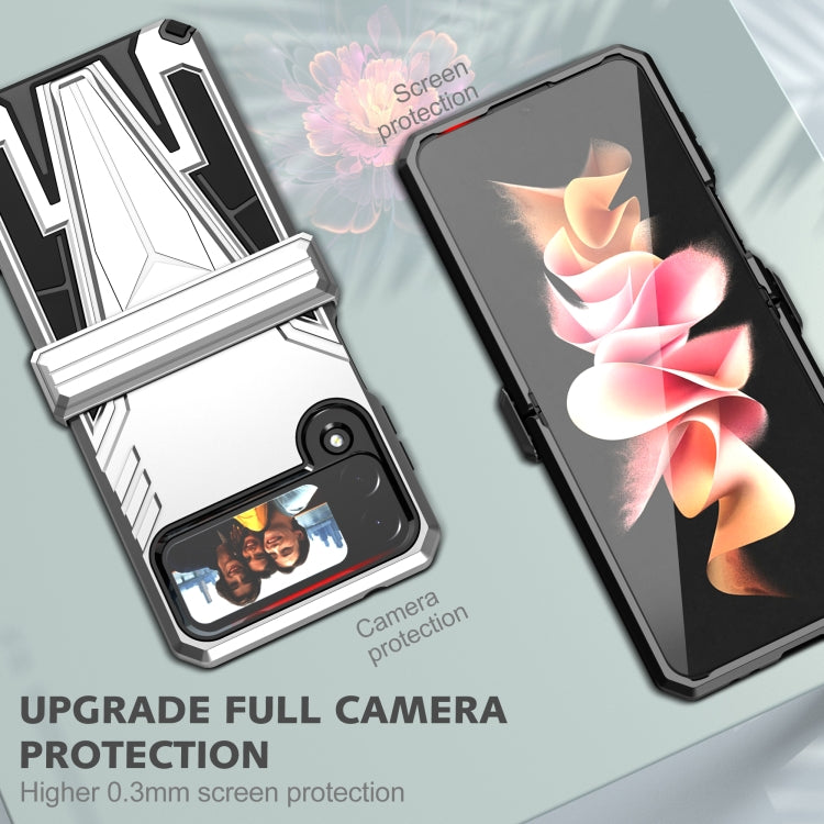 For Samsung Galaxy Z Flip4 Super V Armor Kickstand Shockproof Phone Case
