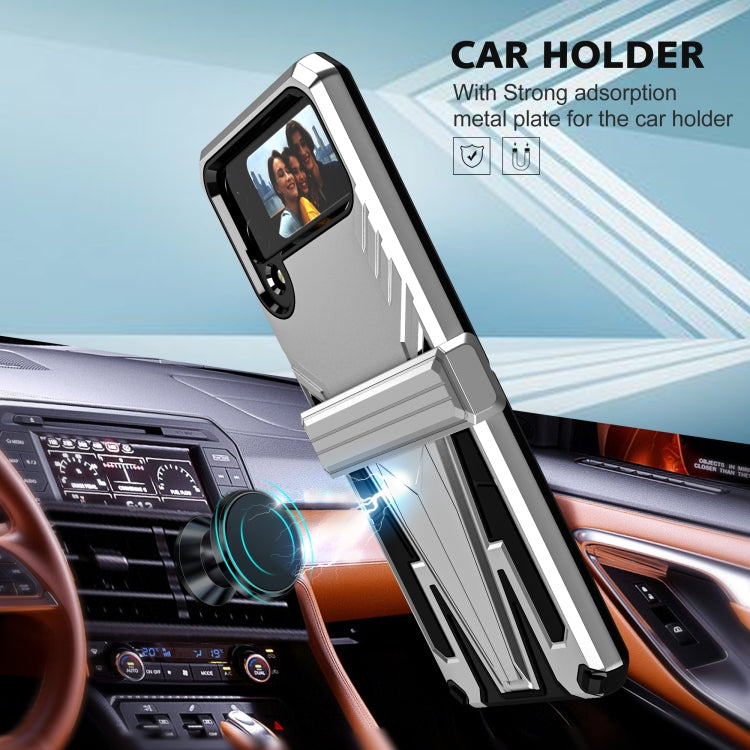 For Samsung Galaxy Z Flip4 Super V Armor Kickstand Shockproof Phone Case