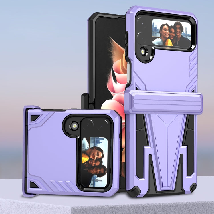For Samsung Galaxy Z Flip4 Super V Armor Kickstand Shockproof Phone Case
