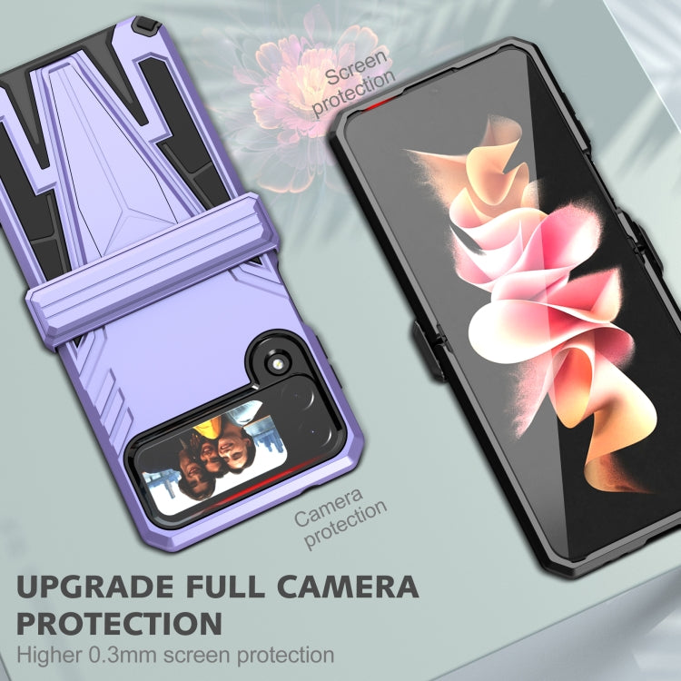 For Samsung Galaxy Z Flip4 Super V Armor Kickstand Shockproof Phone Case
