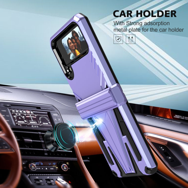 For Samsung Galaxy Z Flip4 Super V Armor Kickstand Shockproof Phone Case
