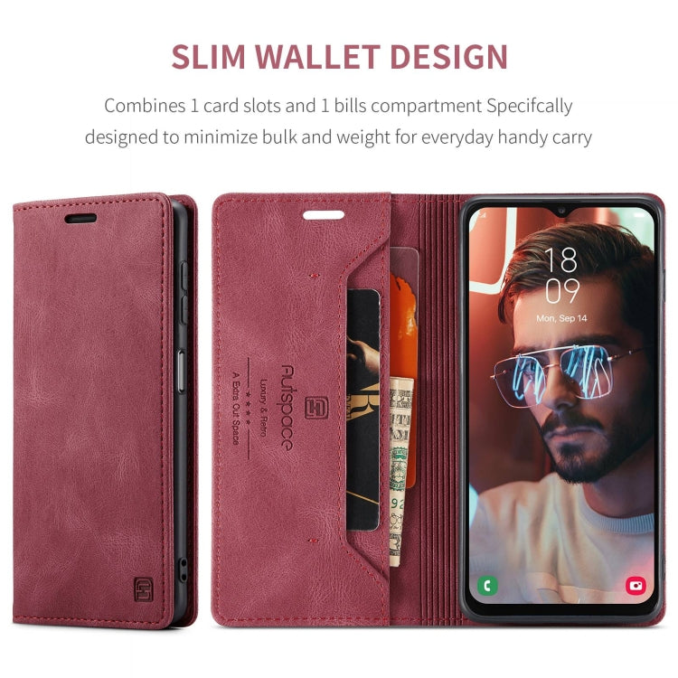 For Samsung Galaxy A23 AutSpace A01 Retro Skin-feel Crazy Horse RFID Leather Phone Case