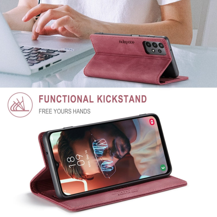 For Samsung Galaxy A23 AutSpace A01 Retro Skin-feel Crazy Horse RFID Leather Phone Case