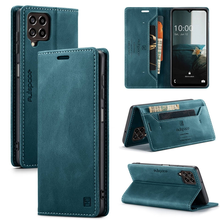 For Samsung Galaxy M33 AutSpace A01 Retro Skin-feel Crazy Horse RFID Leather Phone Case