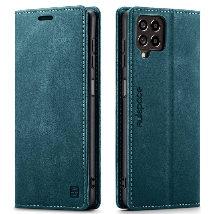 For Samsung Galaxy M33 AutSpace A01 Retro Skin-feel Crazy Horse RFID Leather Phone Case