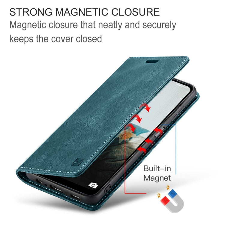 For Samsung Galaxy M33 AutSpace A01 Retro Skin-feel Crazy Horse RFID Leather Phone Case