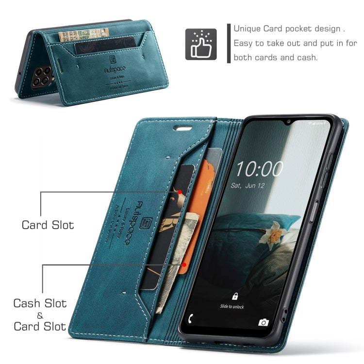 For Samsung Galaxy M33 AutSpace A01 Retro Skin-feel Crazy Horse RFID Leather Phone Case