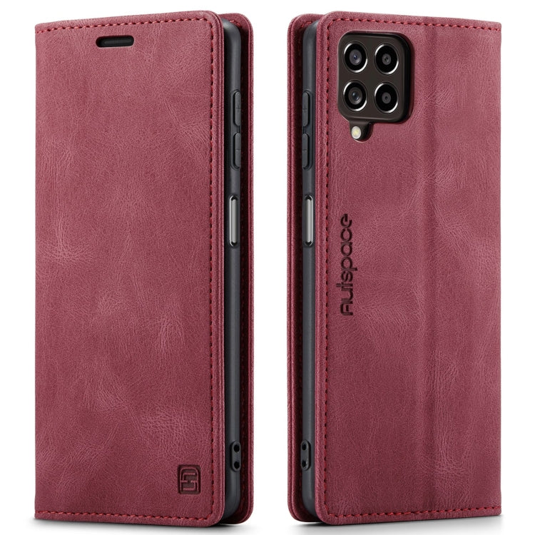 For Samsung Galaxy M33 AutSpace A01 Retro Skin-feel Crazy Horse RFID Leather Phone Case